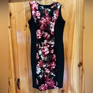 Flowered black/maroon dress